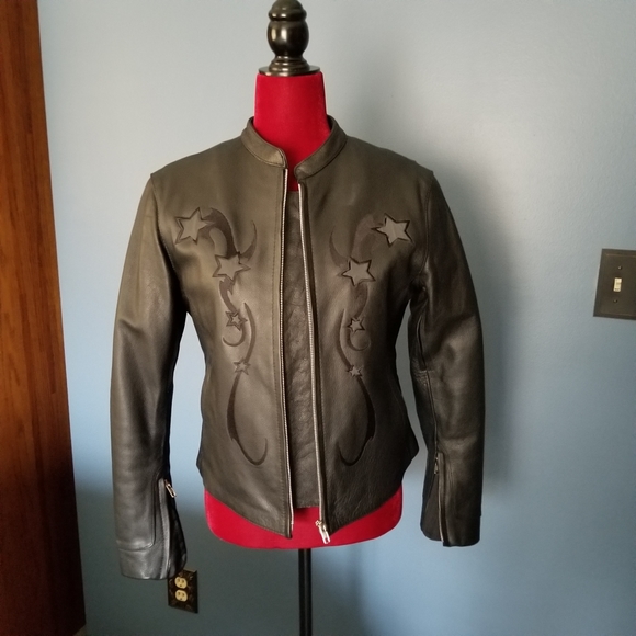 Milwaukee Leather Reflective Star Moto Jacket 🏍 NWOT - Give Giving Condition - Picture 2 of 7